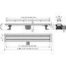 Водоотводящий желоб ALCAPLAST APZ13-DOUBLE9 с двухсторонней решеткой DOUBLE, горизонтальный сток AG071401750